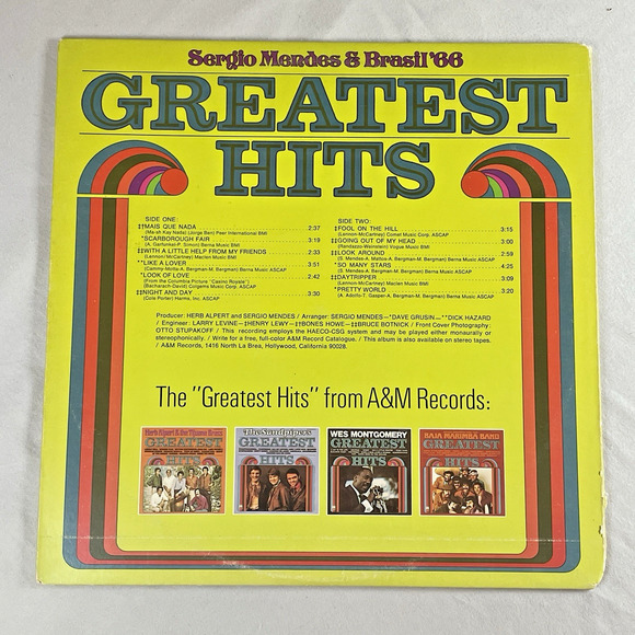 Sergio Mendes & Brasil '66 Greatest Hits Vtg Vinyl LP Album Bossa-Nova Jazz Funk - Picture 2 of 14